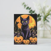 Carte Postale Citrouille d'Halloween éffrayant (Debout devant)