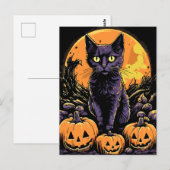 Carte Postale Citrouille d'Halloween éffrayant (Devant / Derrière)