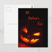Carte Postale Citrouille d'Halloween effrayant (Devant / Derrière)