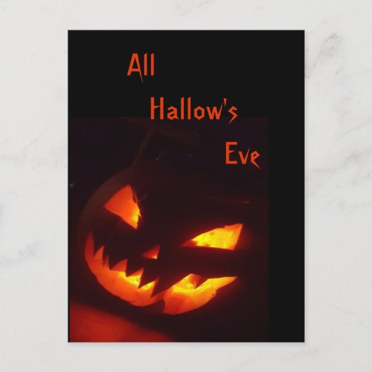 Carte Postale Citrouille d'Halloween effrayant (Devant)
