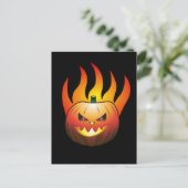 Carte Postale Citrouille d'Halloween en feu (Debout devant)