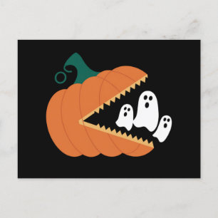 Carte Postale Citrouille d'Halloween Garçons Enfants Drôles Fant
