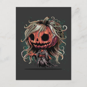 Carte Postale Citrouille d'Halloween Ghoul