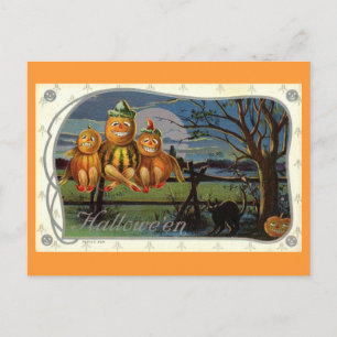 Carte Postale Citrouille d'Halloween Imaginaire Vintage
