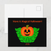 Carte postale Citrouille d'Halloween magique (Devant / Derrière)