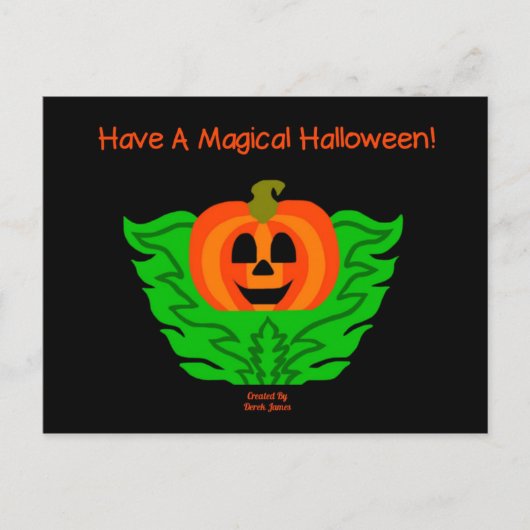 Carte postale Citrouille d'Halloween magique (Devant)