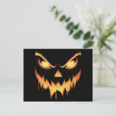 Carte Postale Citrouille effrayant Jack-o'-lantern Face Hallowee (Debout devant)