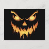 Carte Postale Citrouille effrayant Jack-o'-lantern Face Hallowee (Devant)