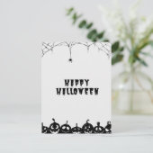 Carte Postale Citrouille Éffrayant noir et blanc Happy Halloween (Debout devant)