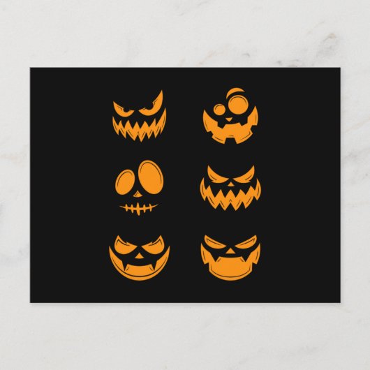 Carte Postale Citrouille Face Halloween Trick Ou Traiter L'Horre (Devant)