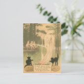 Carte Postale Citrouille fantôme Chat noir lutins (Debout devant)