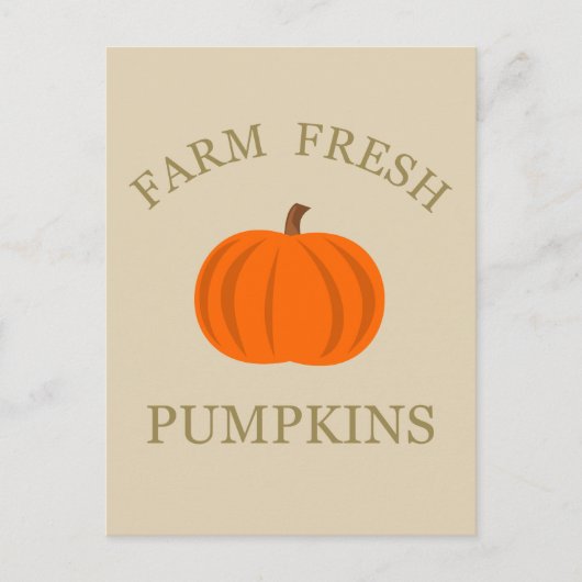 Carte Postale citrouille frais ferme (Devant)