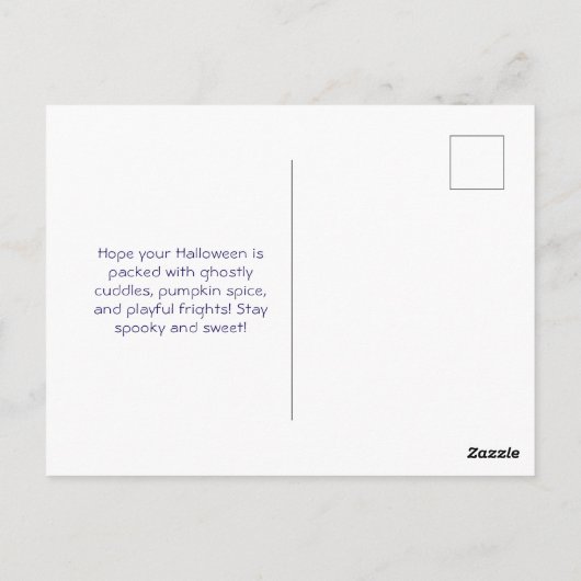 Carte Postale Citrouille Ghost Halloween Sweet Ghoost Salutation (Dos)