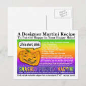 Carte postale Citrouille haché Martini d'Halloween (Devant / Derrière)