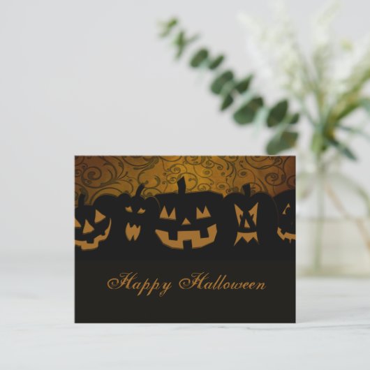 Carte Postale Citrouille Halloween (Debout devant)