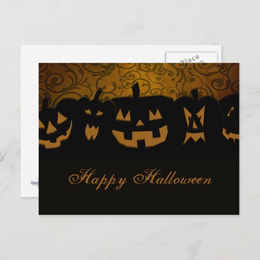 Carte Postale Citrouille Halloween (Devant / Derrière)