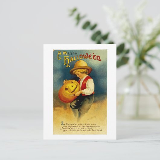 Carte Postale Citrouille Halloween (Debout devant)