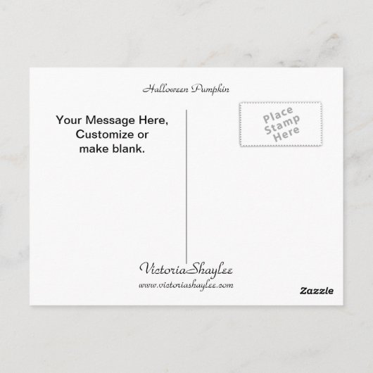 Carte Postale Citrouille Halloween (Dos)