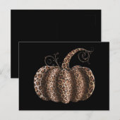 Carte Postale Citrouille Halloween Plaid Léopard Automne Action  (Devant / Derrière)