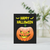 Carte postale citrouille Happy Halloween (Debout devant)