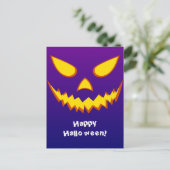 Carte Postale Citrouille Jack-o'-lantern de la face d'Halloween (Debout devant)