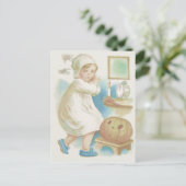 Carte Postale Citrouille Jack-o'-lantern Ghost fille mignonne (Debout devant)