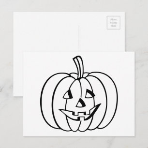 Carte Postale Citrouille Jack-O-Lanterne pour l'Halloween