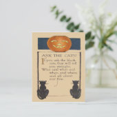 Carte Postale Citrouille Lanterne Jack O' Lantern Chat Noir (Debout devant)