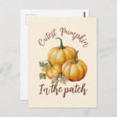 Carte Postale Citrouille le plus précis dans le patch (Devant / Derrière)