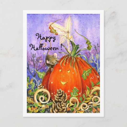 Carte Postale Citrouille magique et petits amis (Devant)