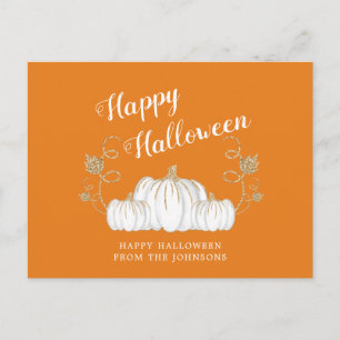 Carte Postale Citrouille Mignonne Orange Joyeux Halloween