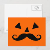 Carte Postale Citrouille Moustache (Devant / Derrière)