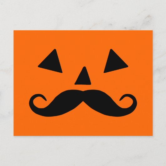 Carte Postale Citrouille Moustache (Devant)