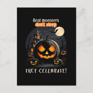 Carte Postale Citrouille noir d'Halloween