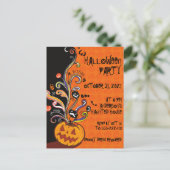 Carte Postale Citrouille noir orange Invitation de la fête d'Hal (Debout devant)
