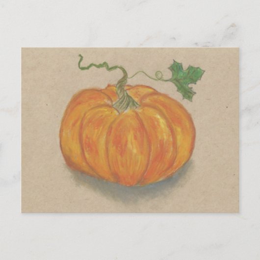 Carte Postale Citrouille orange (Devant)
