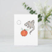 Carte Postale Citrouille orange avec Dragon (Debout devant)