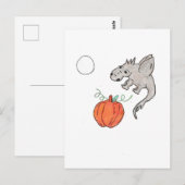 Carte Postale Citrouille orange avec Dragon (Devant / Derrière)
