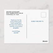 Carte Postale Citrouille orange sur Merci rose et Gold Stripes (Dos)