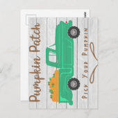 Carte Postale Citrouille Patch avec Camion de Citrouilles de fer (Devant / Derrière)