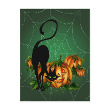 CITROUILLE PATCH, NOIR CAT & WEB par SHARON SHARPE