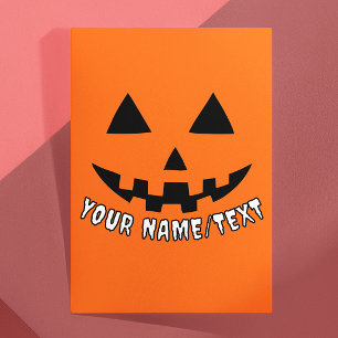 Carte Postale Citrouille personnalisé Halloween Votre nom ou TEX