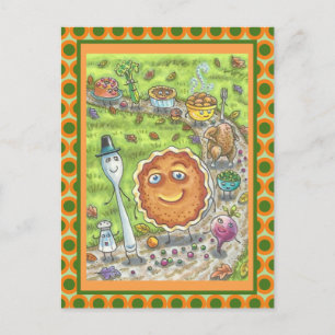 CARTE POSTALE CITROUILLE PIE PARADE, FÊTE DE THANKSGIVING