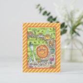 CARTE POSTALE CITROUILLE PIE PARADE, FÊTE DE THANKSGIVING (Debout devant)