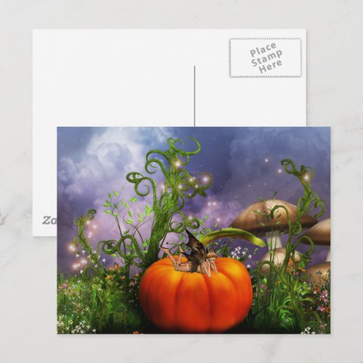 Carte postale citrouille Pixie (Devant / Derrière)