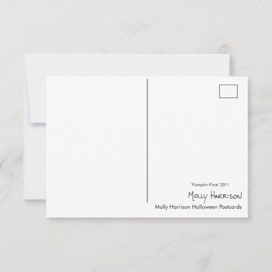 Carte postale citrouille Pixie Halloween (Dos)