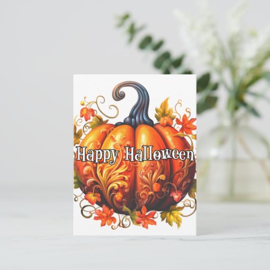 Carte Postale Citrouille récolté en automne fraîchement récolté (Debout devant)