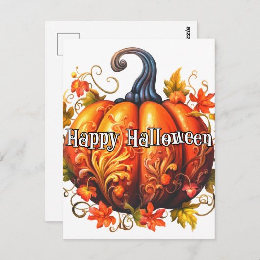 Carte Postale Citrouille récolté en automne fraîchement récolté (Devant / Derrière)