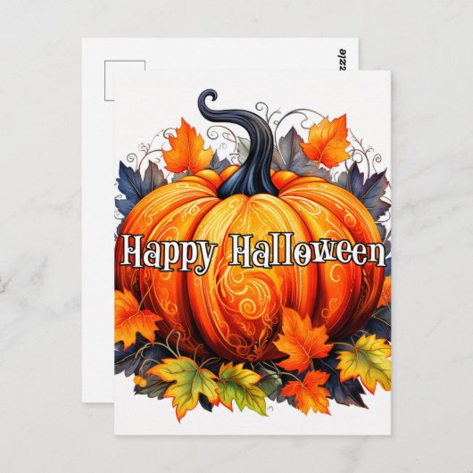 Carte Postale Citrouille récolté en automne fraîchement récolté (Devant / Derrière)