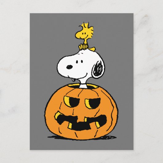 Carte Postale Citrouille Snoopy & Woodstock (Devant)